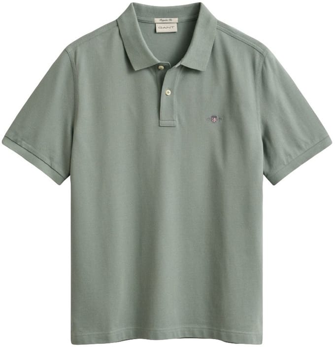 GANT heren polo shirt pique shield logo groen III