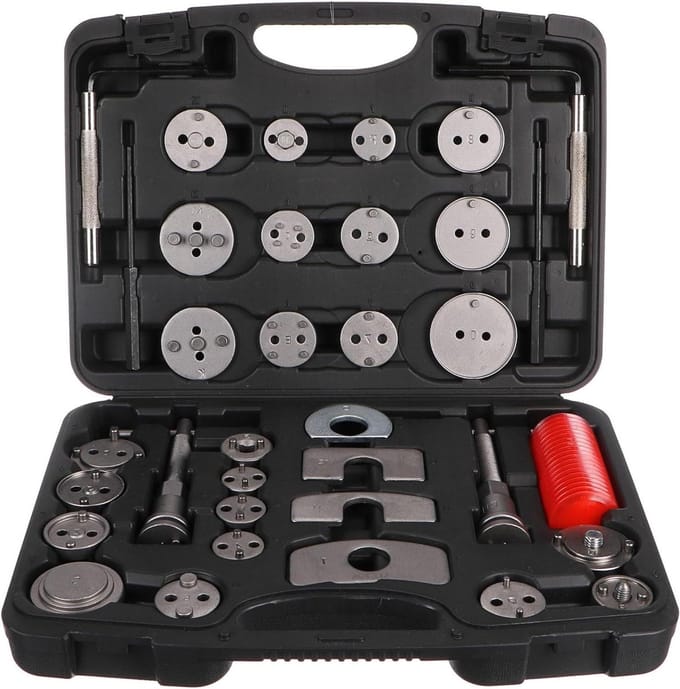 Mechanical brake set Black 35 | brake piston reset set | 35-PC. | reset left/right | adapter | workshop case