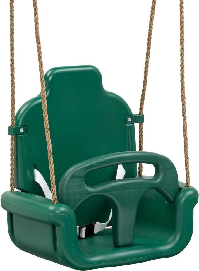 B-Play Babyschommel Groeimodel Groen BR Touwen Beige