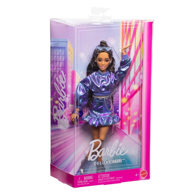 Barbie Deluxe Stijl Pop - Metallic Blauw topje en rok