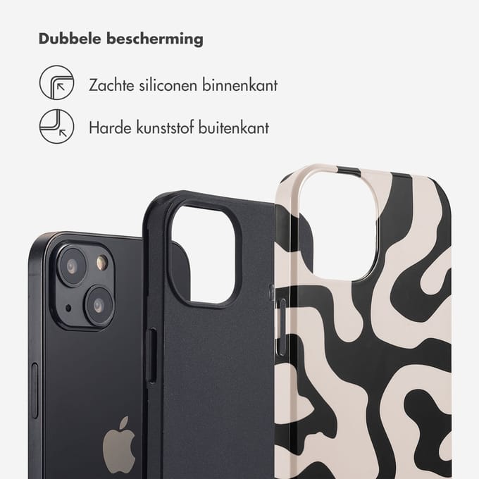 Selencia Hoesje - Geschikt voor Apple iPhone 13 - Backcover - Art Wave Black
