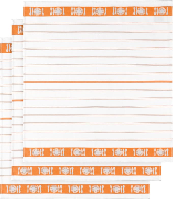 De Witte Lietaer Theedoek BML, Oranje - 3 stuks - 65 x 65 cm - Katoen
