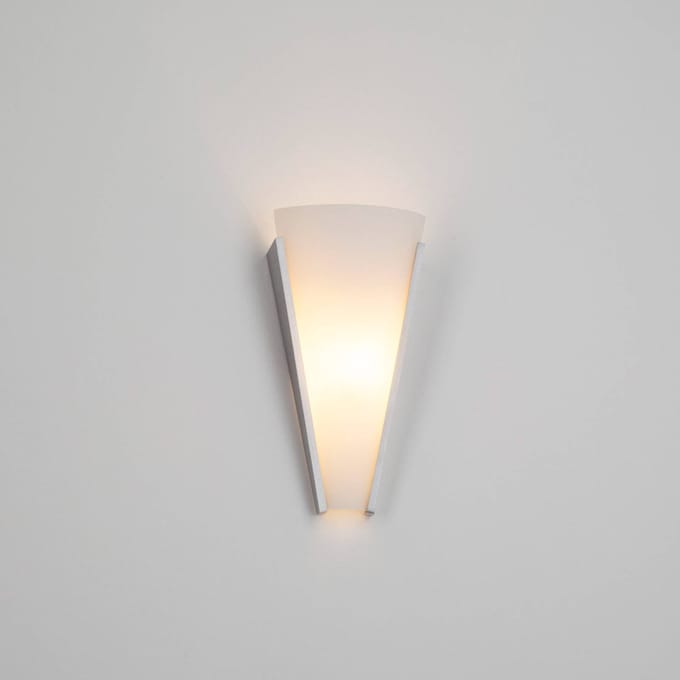 Lindby - wandlamp - 1licht - Metaal, glas - H: 31 cm - E14 - wit gesatineerd, geborsteld aluminium