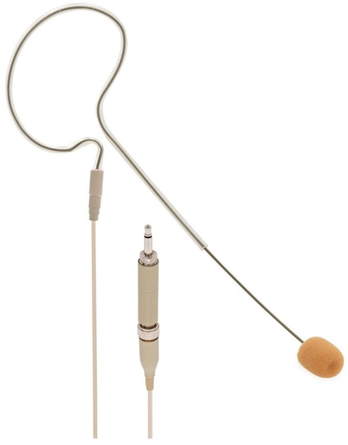 SubZero Single Ear Headset Microphone, with Minijack Connector, Tan