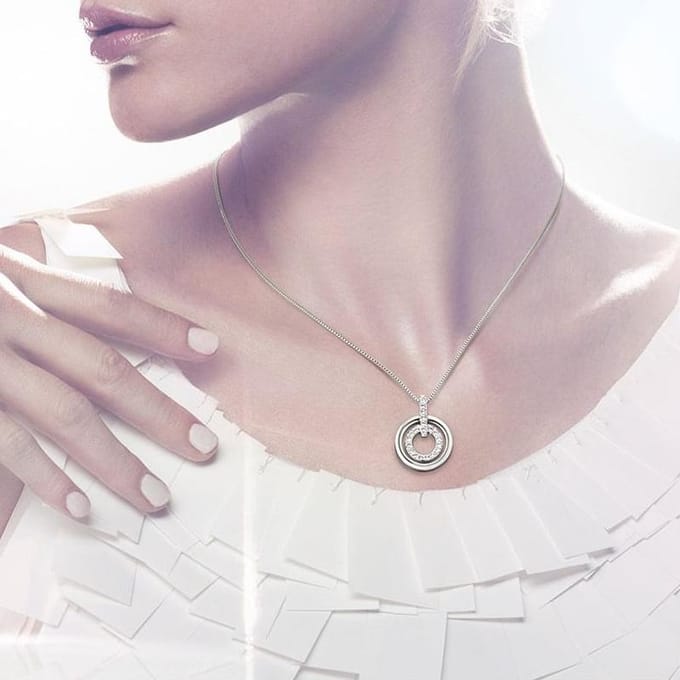 Collier entrelacé Cercle Swarovski Femme collier 681251 Box (Random Color) white