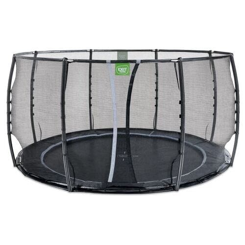 EXIT Dynamic Trampoline ø427cm - met Veiligheidsnet - Groundlevel - groundlevel Trampoline - Rond - Voor Kinderen - Zwart