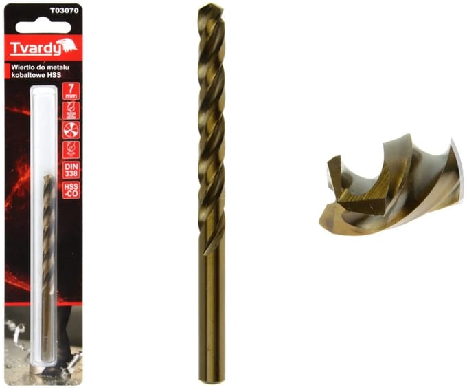 Tvardy HSS Cobalt Boor - 3 Groeven - 7 mm - Warmtebestendig