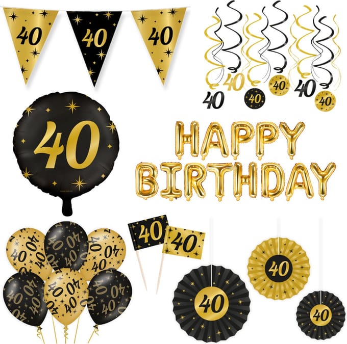 Classy Party 40 jaar verjaardag versiering pakket XL