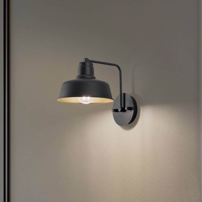 Asir - Wandlamp - Zwart - 19 x 27 x 24 cm
