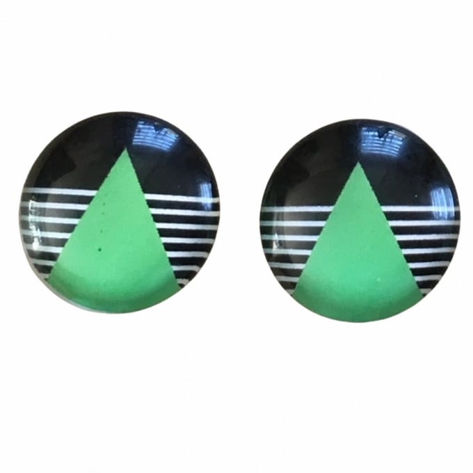 Clip oorbellen-Groen-2 cm