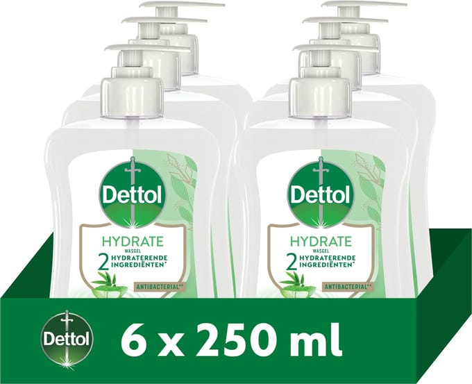 Dettol Handzeep - Antibacterieel - Verzachtend - Aloë Vera - 6 x 250 ml