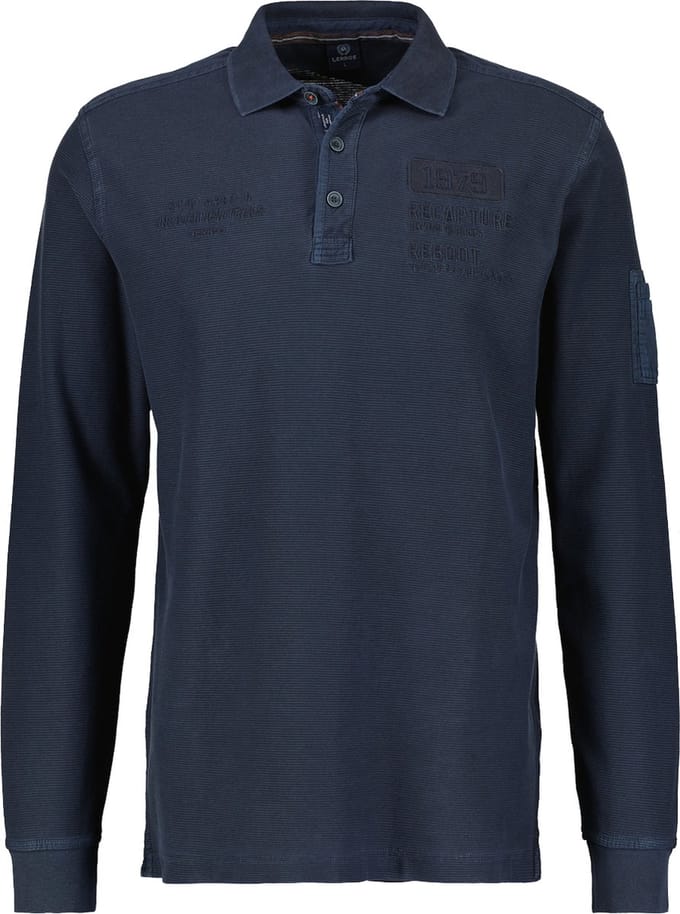 Longsleeve poloshirt.
