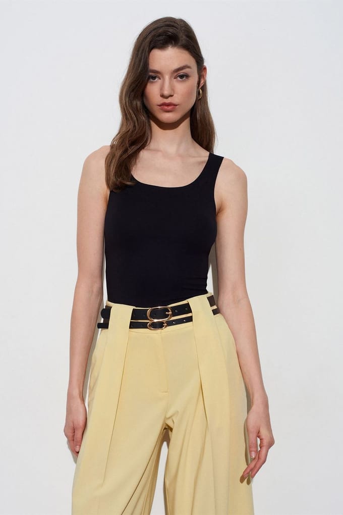 Aansluitend Mouwloze Katoenmix Cami Blouse