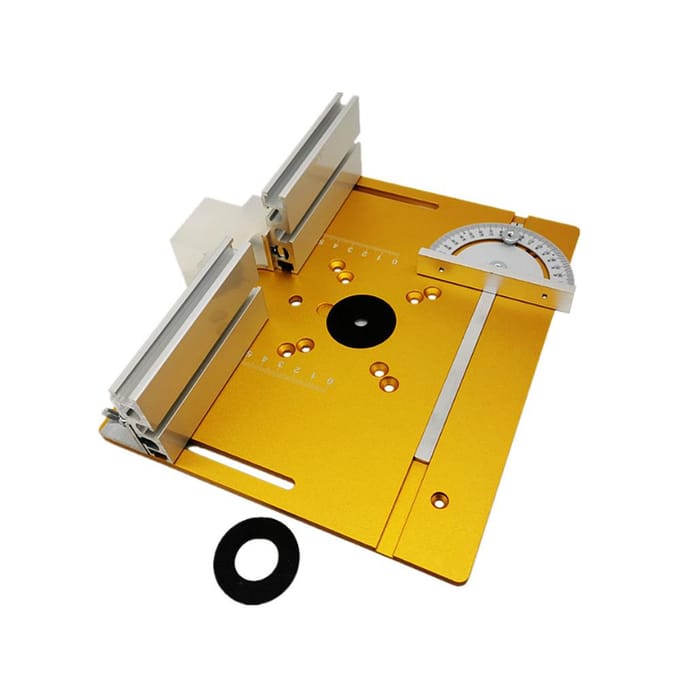 Set van 3 freestafelinzetplaten aluminiumlegering houtfrees flipboard-trimmachine 3PCS goud