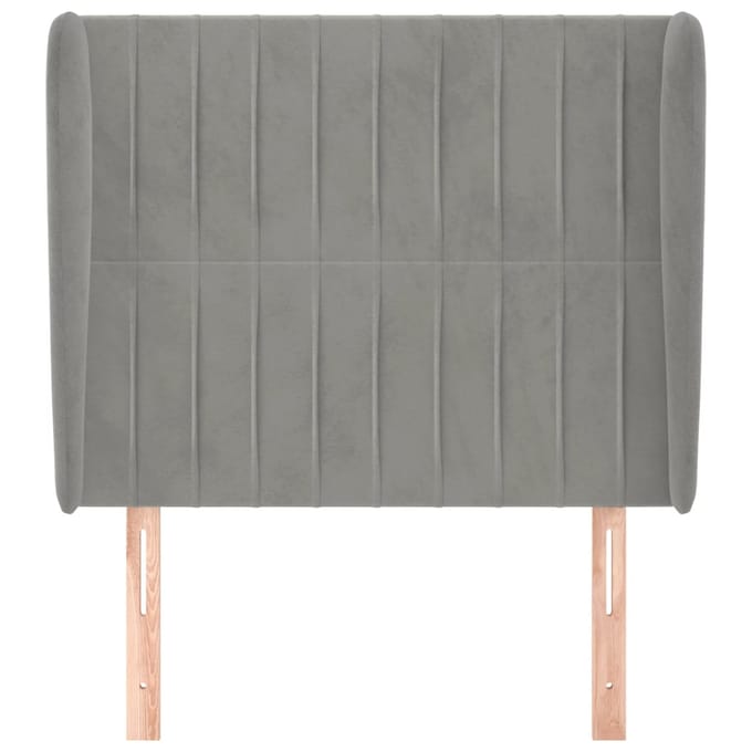 vidaXL - Hoofdbord - met - randen - 83x23x118/128 - cm - fluweel - lichtgrijs