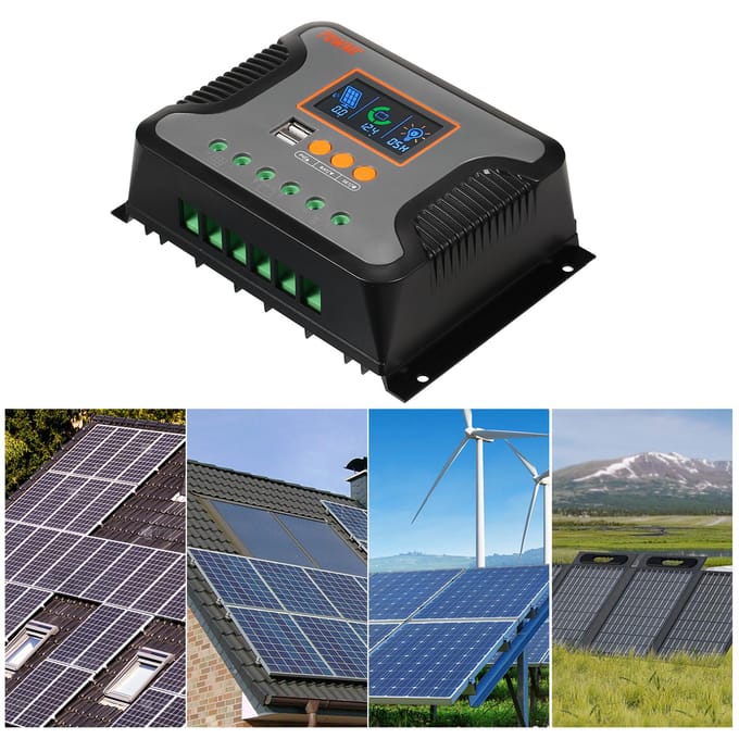 80A zonne-energiecontroller PWM batterijlaadcontroller 12V-48V lithiumbatterij zonne-energie Pstar-80A veelkleurig
