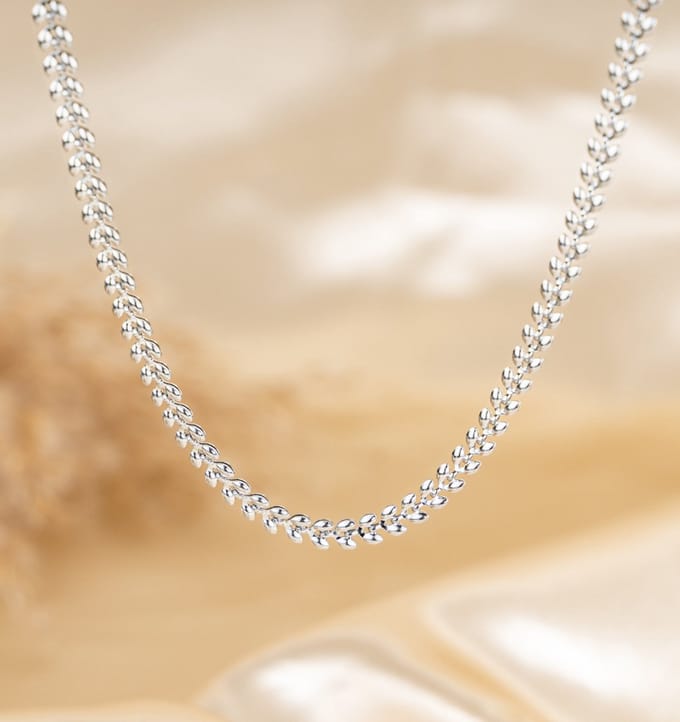 Ketting met Blaadjes | Stainless Steel Zilver