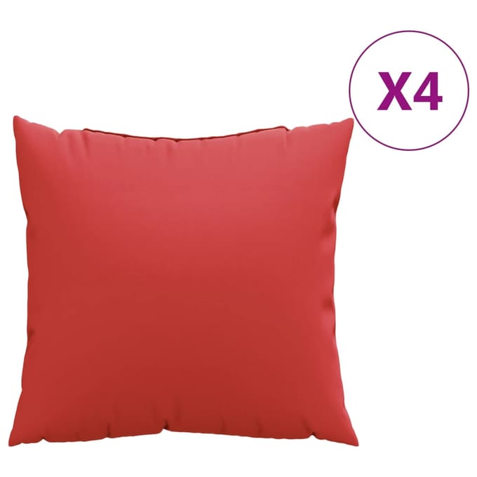 vidaXL - Bankkussens - 4 - st - 50x50 - cm - stof - rood