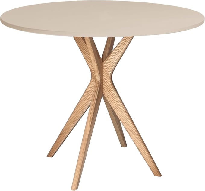 Ronde Eettafel 90 cm Zwart - Compacte Zuilt tafel voor 4 Personen