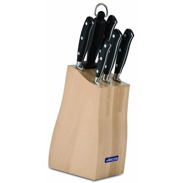 Bloc 5 couteaux forgés Riviera Arcos + 1 fusil