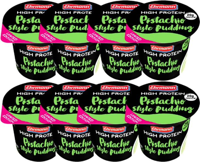 Ehrmann High Protein Pudding Pistache - lactosevrij en verlaagd in suikers - 8 x 200 gram