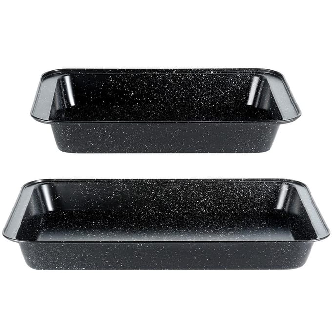 Braadslede Graniet 37,5x25,5 / 47,5x32 cm 2 stuks - Ovenschaal - Braadpan