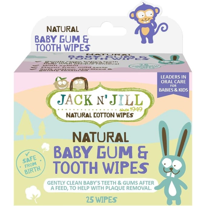 Lingettes de Nettoyage pour Gencives de Bébé Jack N'jill 25 Pièces
