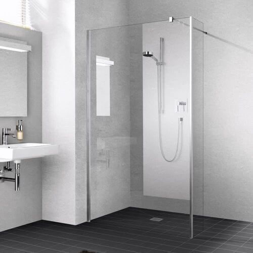 Kermi Walk-In XB fixed panel in the angle 50 x 200 cm for combination with Wall or Free XBFFW05020VAK