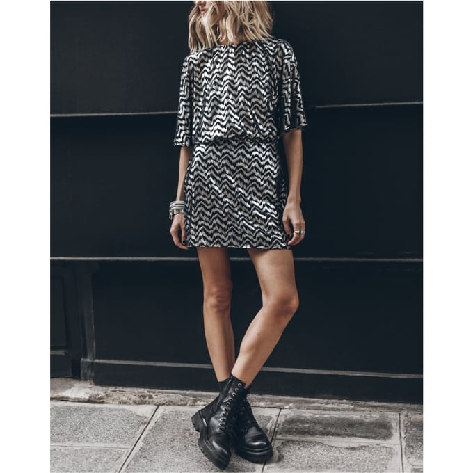 Mikuta The Short Metallic Dress Größe: M | Minikleider Outlet | Damen
