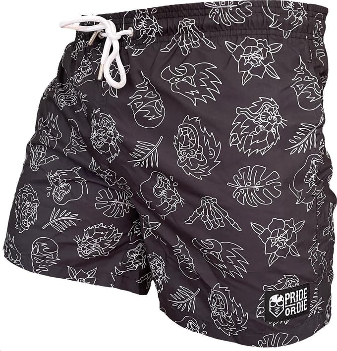 PRiDEorDiE Zwem- & Trainingsshort WILD SIDE Zwart - XL - Jeans Maat 36