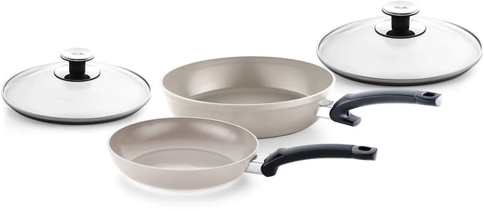 Fissler Ceratal Comfort Koekenpannen 24 + 28cm - met Deksels