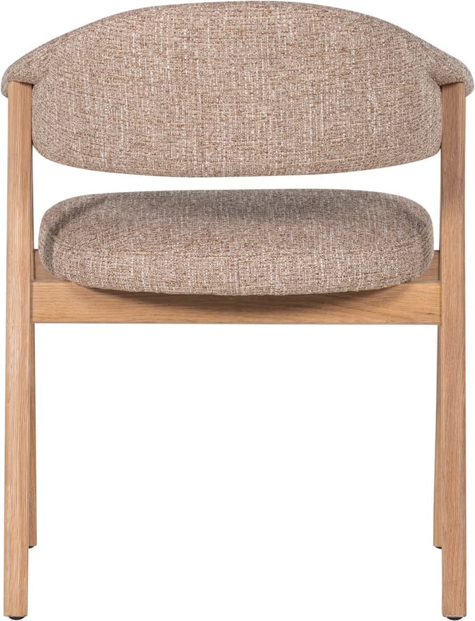 WOOOD Tunar Eetkamerstoel Met Armleuning - Eiken Hout - Naturel - Set van 2