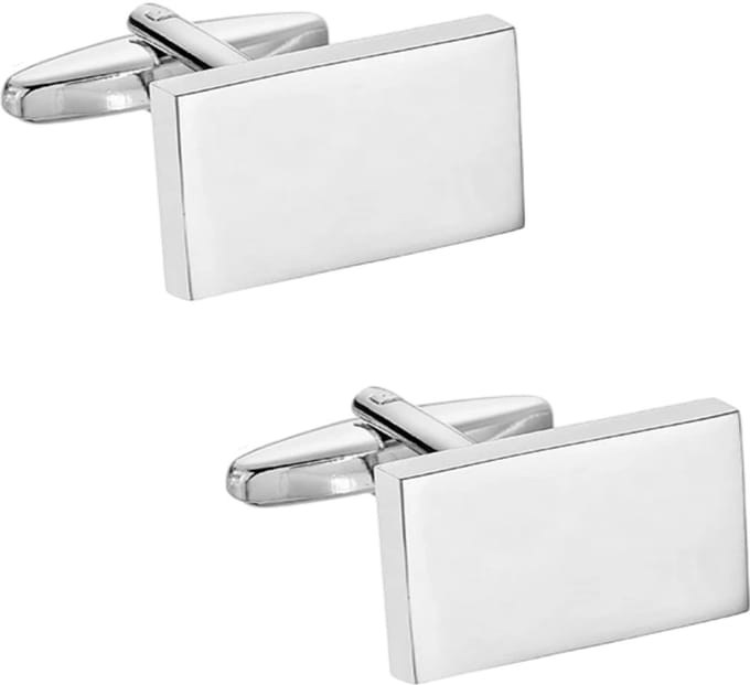 Fako Bijoux - Manchetknopen - Rechthoek - 20x12mm - Glimmend - Zilverkleurig
