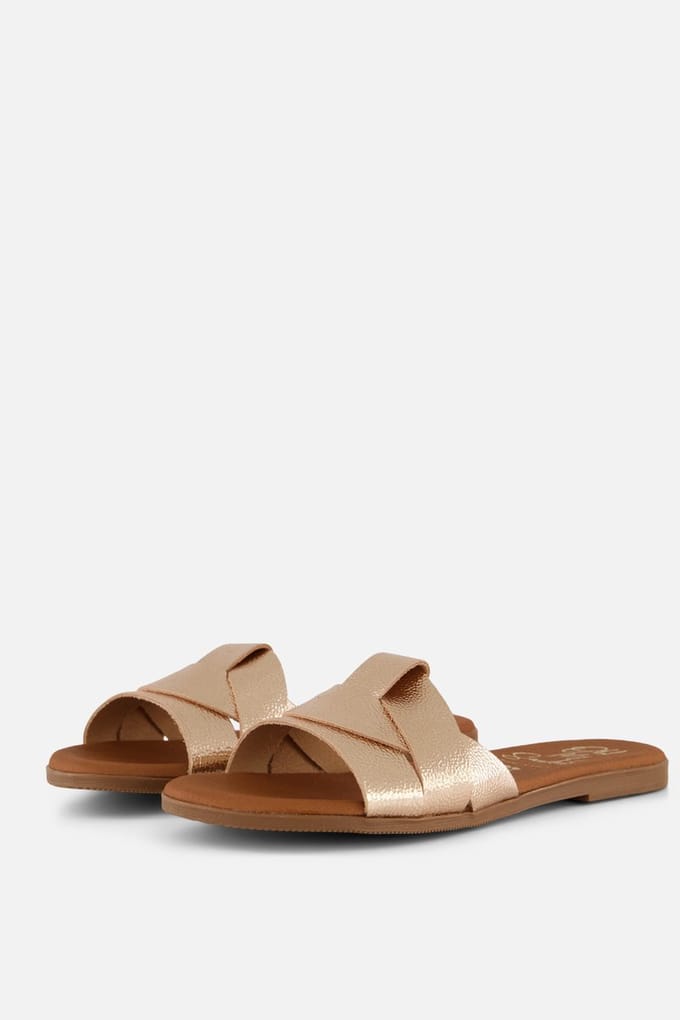 Oh My Sandals Oh My Sandals Slippers brons Leer