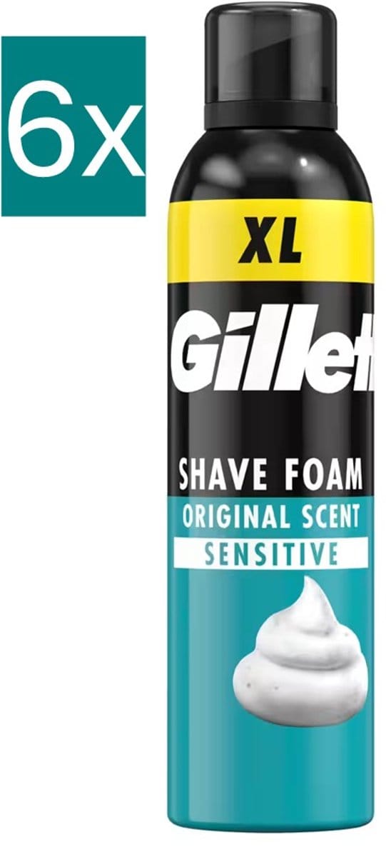 Gillette - Scheerschuim - Gevoelige Huid - 300ml x 6