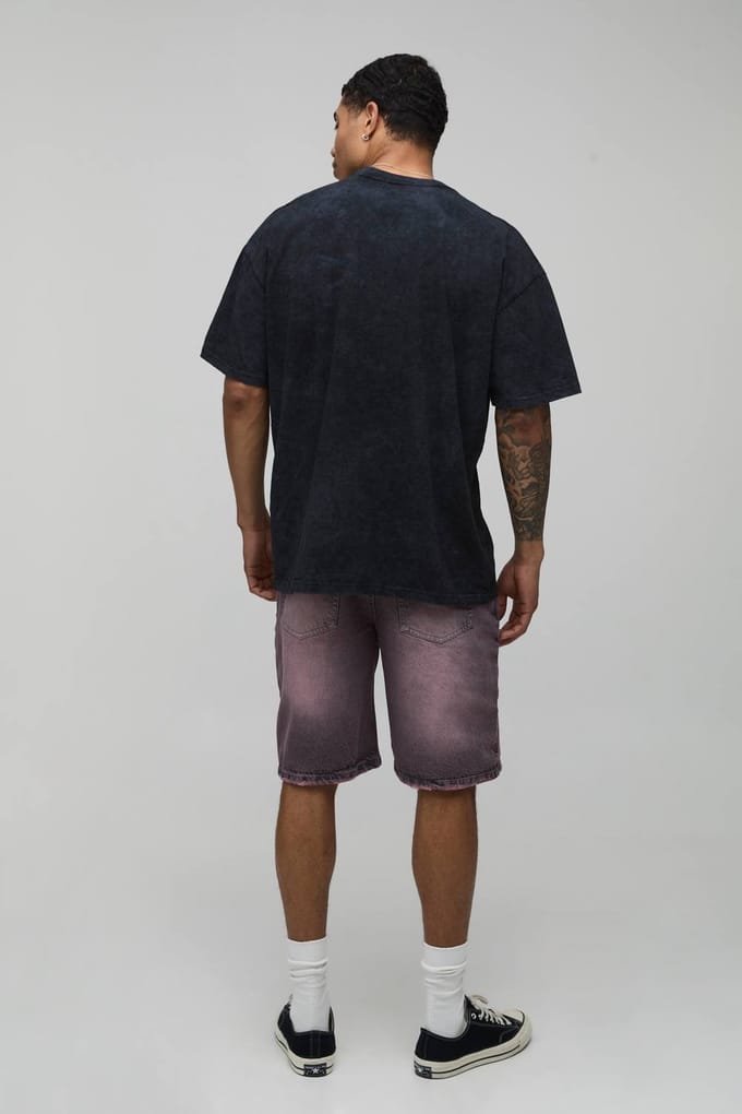 Relaxed Getinte Denim Shorts | Pink | Size 28