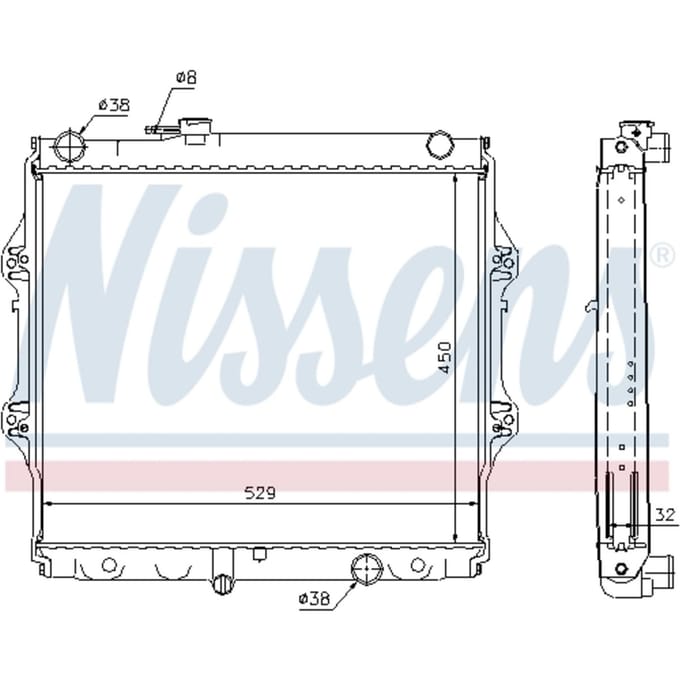 Radiator, motorkoeling NISSENS 64599A