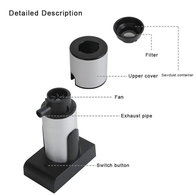 Draagbare Rookpistool Voedsel Cocktail Rook Infuser voor Vlees Zalm Worst Handheld Drank Roker Kit gray
