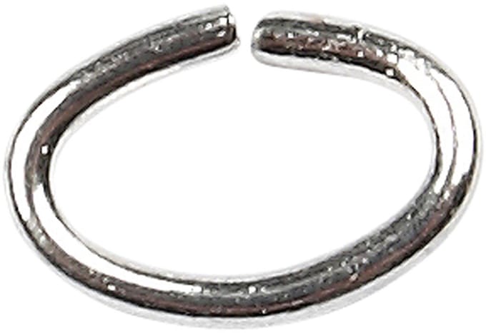 Ring, ovaal, dikte 0,7 mm, verzilverd, 50 stuk/ 1 doos