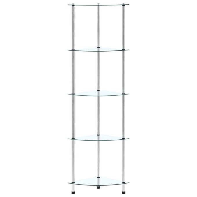 vidaXL - Kastje - 5-laags - 30x30x130 - cm - gehard - glas - transparant