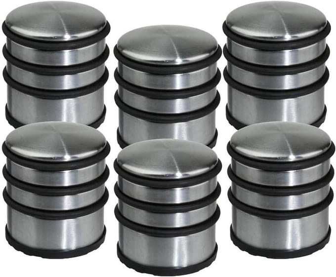 Deurstoppers - Deurhouders - Muren Beschermen - Robuust Metaal Cement - 6 stuks - Zwart