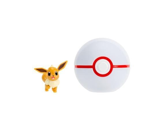 Pokemon Clip 'n Go Eevee met Premier Bal Bekende knuffels