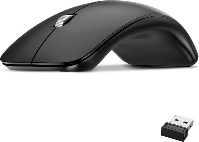 Draadloze Muis - Ergonomisch - Gebogen Ontwerp - 2.4G Draadloos - Zwart