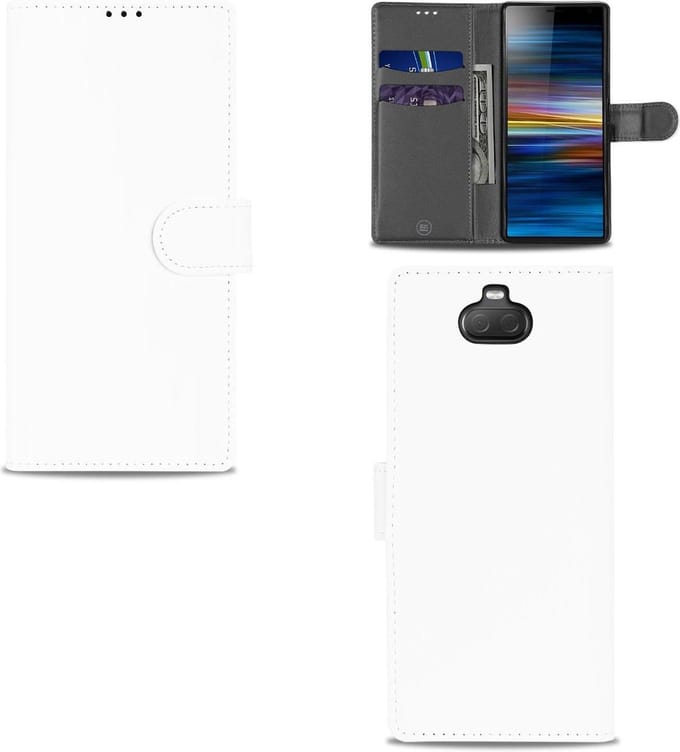 Sony Xperia 10 Hoesje Wit met Pasjeshouder