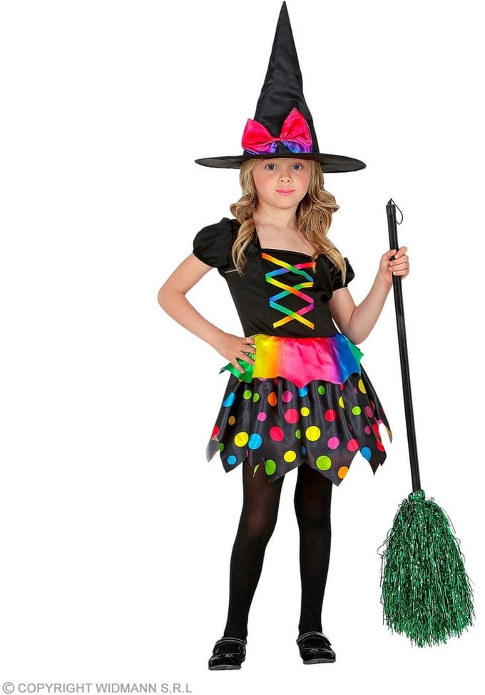 Kleurrijke heksenjurk kinderen