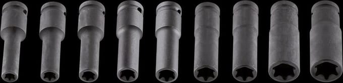 NEO Torx Impact Dopsleutelset - E10-E24 - 9 Stuks - Chroom-Molybdeen
