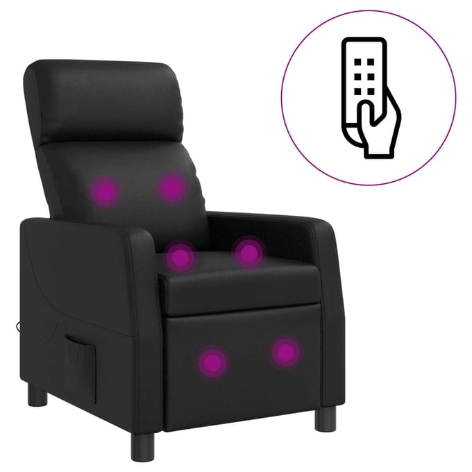 vidaXL - Massage - Relaxstoel - Zwart - Kunstleer