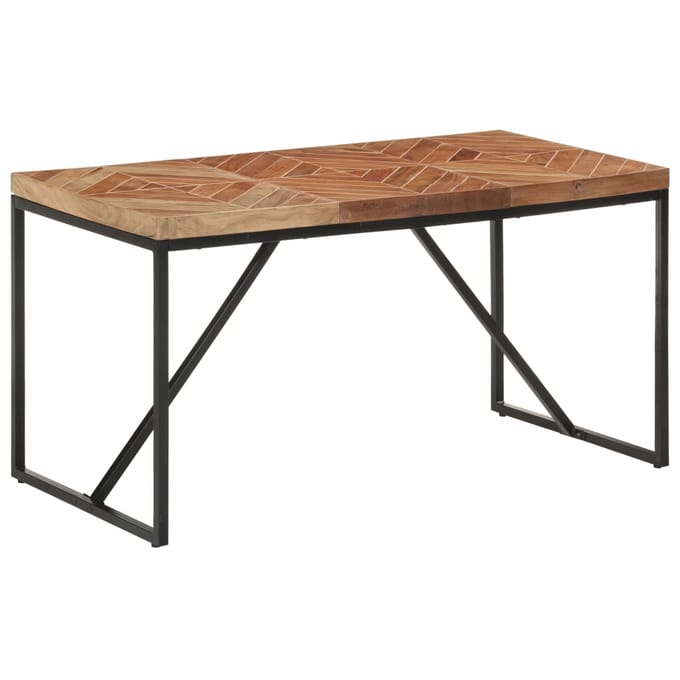 vidaXL - Eettafel - 140x70x76 - cm - massief - acaciahout - en - mangohout