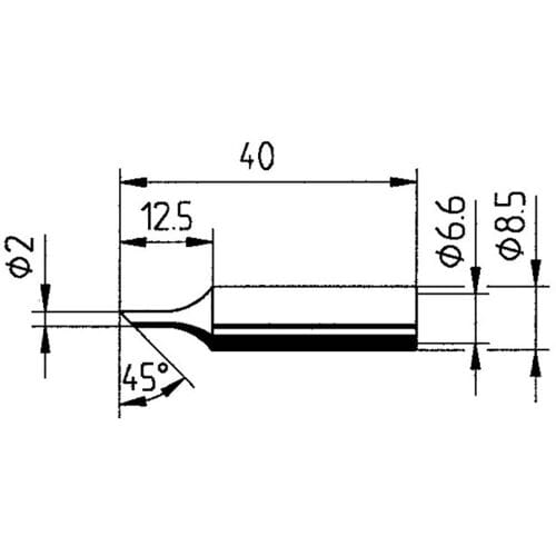 Ersa 0832FDLF Soldeerpunt Schuin Grootte soldeerpunt 2 mm Inhoud: 1 stuk(s)
