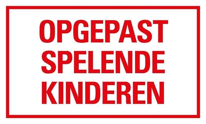 Pickup bord 33x22 cm - Opgepast spelende kinderen